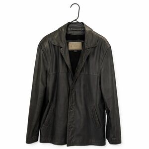 Cougar Vintage Fur Lined Black Leather Coat Men's Size XL